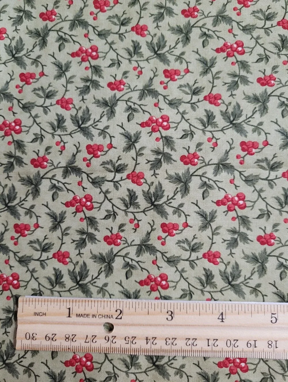 Poinsettia Plaza By 3 Stitches Cotton Sewing Fabric Stock#44294 (1017)